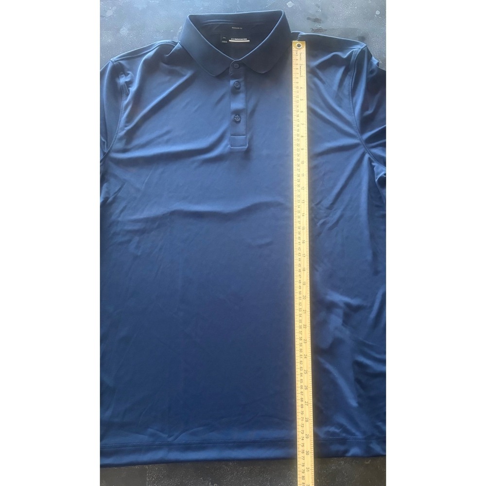 J.Lindeberg Mens‎ Regular Fit Polo Shirt Navy Blue Logo Cuffs Golf Performance - Picture 6 of 6